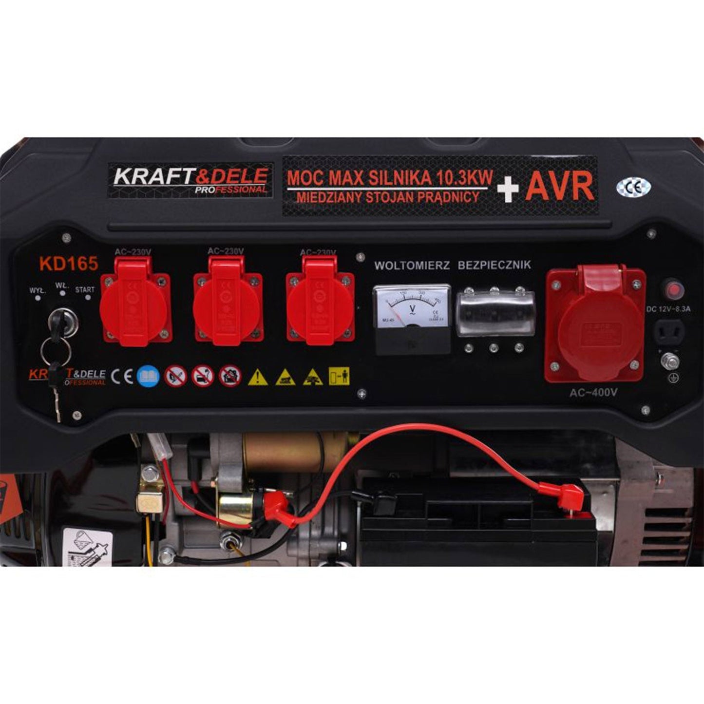 SCULESCU.RO Generator curent TRIFAZAT (380V) si MONIFAZAT (220V), KRAFT Profi K165, 15CP, stabilizator tensiune (AVR), pornire la cheie, POZA 13
