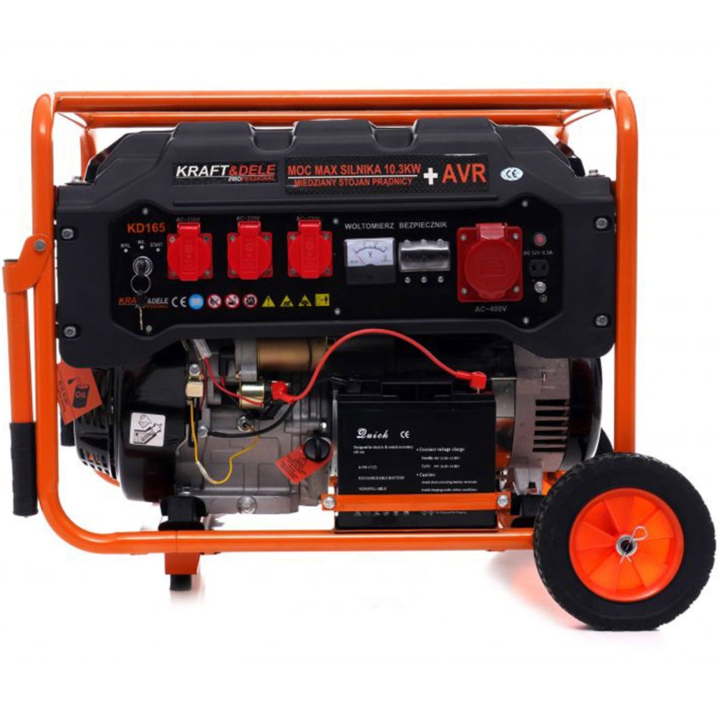 SCULESCU.RO Generator curent TRIFAZAT (380V) si MONIFAZAT (220V), KRAFT Profi K165, 15CP, stabilizator tensiune (AVR), pornire la cheie, POZA 2