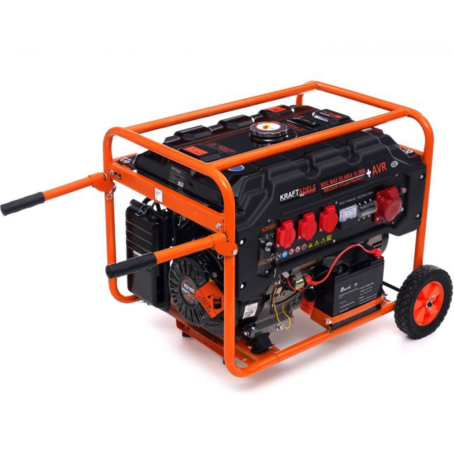 SCULESCU.RO Generator curent TRIFAZAT (380V) si MONIFAZAT (220V), KRAFT Profi K165, 15CP, stabilizator tensiune (AVR), pornire la cheie, POZA 7