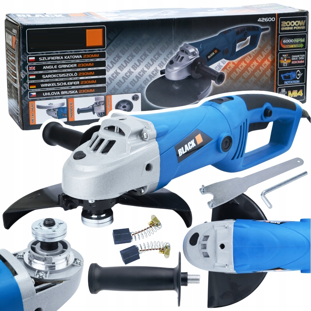 SCULESCU.RO Polizor unghiular/ Flex BLACK-SQUARE PORTONERO B42600, 2000W, 6000RPM, pentru disc D230mm, POZA 6