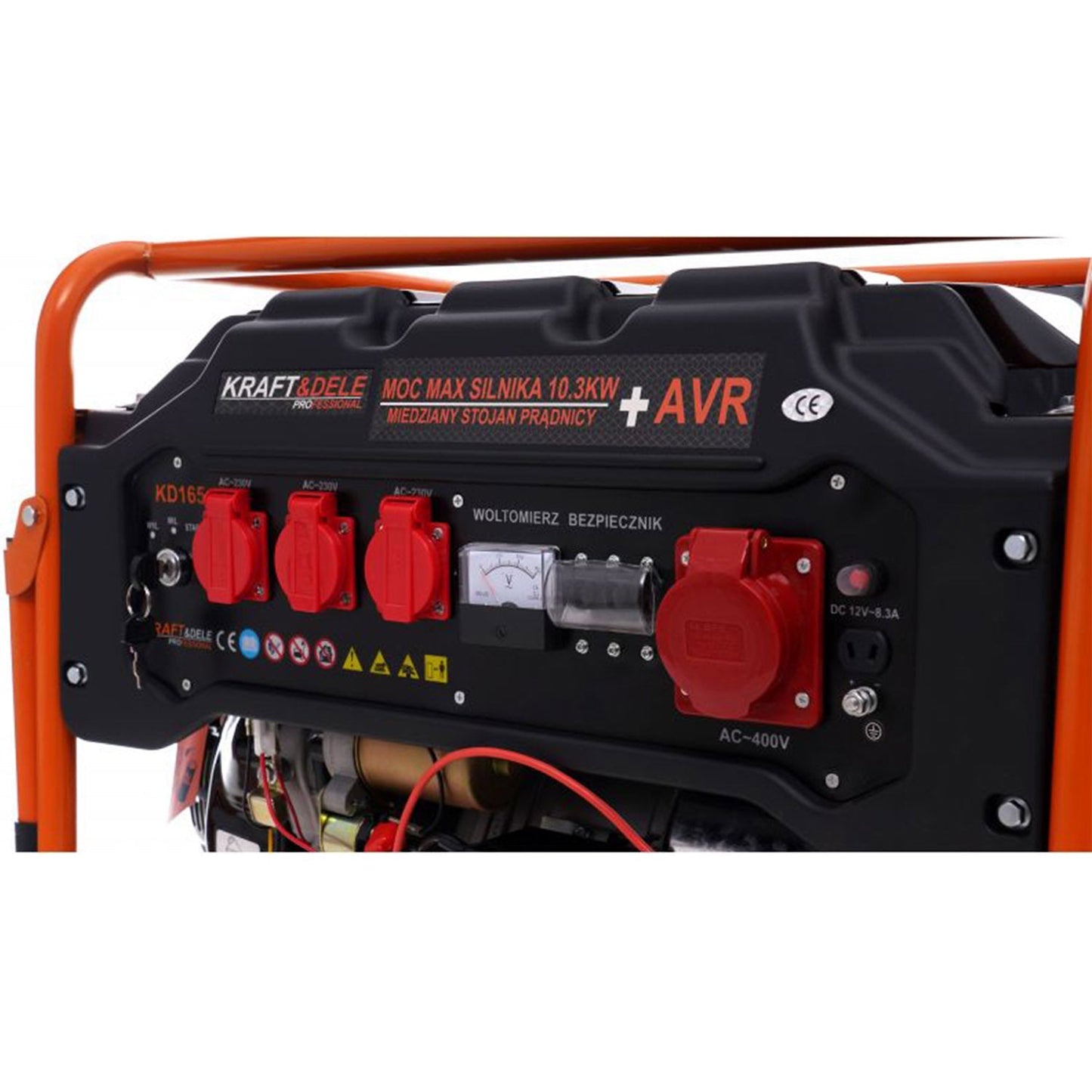 SCULESCU.RO Generator curent TRIFAZAT (380V) si MONIFAZAT (220V),  KRAFT Profi K165, 15CP, stabilizator tensiune (AVR), pornire la cheie, POZA 12