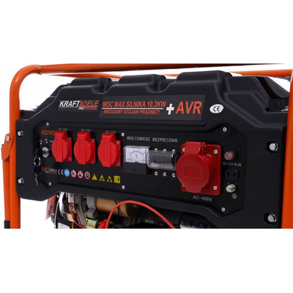 SCULESCU.RO Generator curent TRIFAZAT (380V) si MONIFAZAT (220V),  KRAFT Profi K165, 15CP, stabilizator tensiune (AVR), pornire la cheie, POZA 12