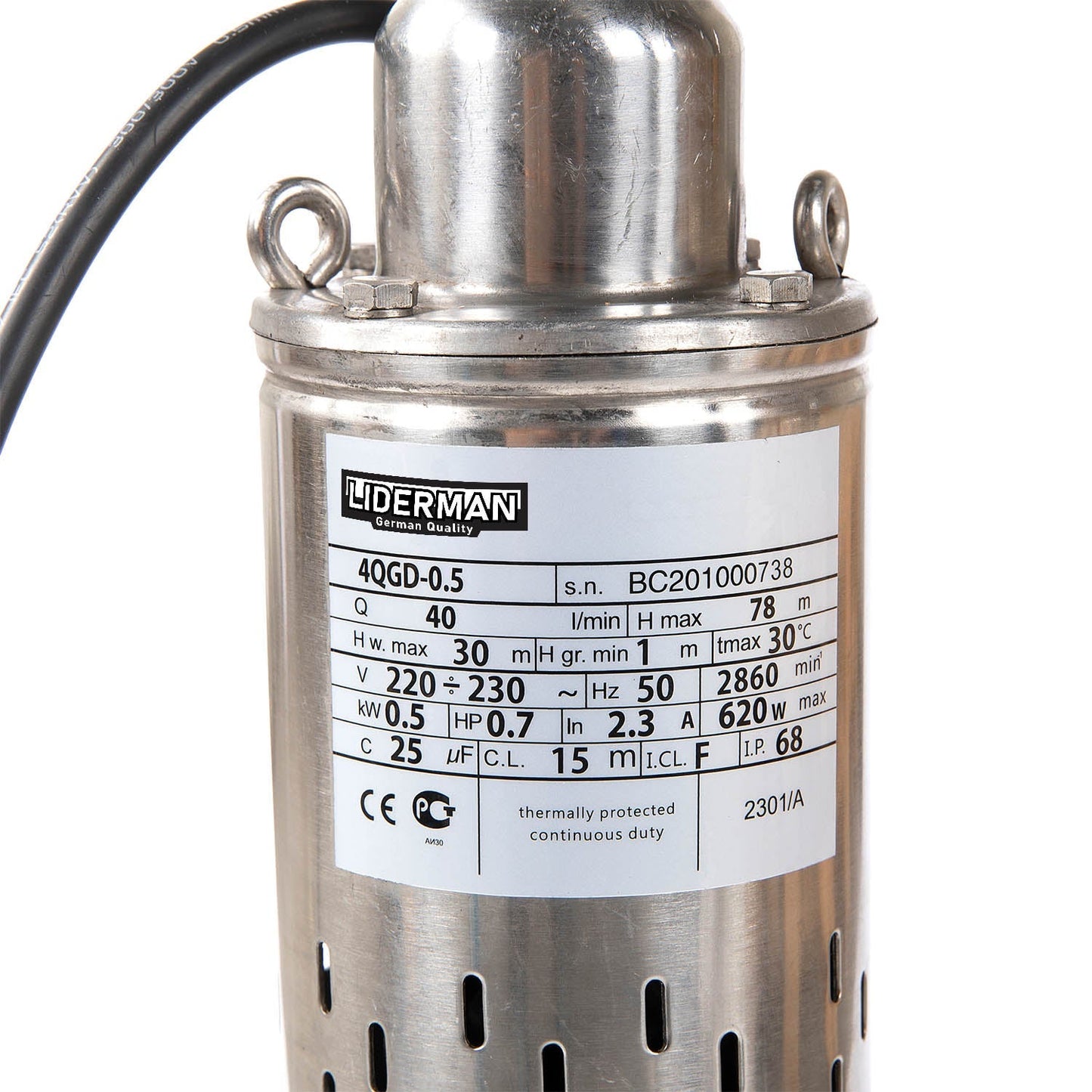 SCULESCU.RO Kit Hidrofor 24L cu pompa apa submersibila 0.5KW, 78m, 2.4m3/Ora, Liderman-Maxima 4QGD-0.5, Sistem premium complet, POZA 4