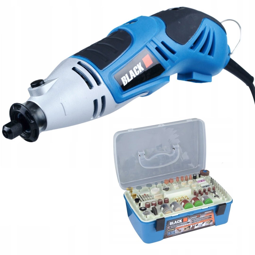 SCULESCU.RO Masina de frezat si gravat BLACK-SQUARE PORTONERO B42652, 222 accesorii, 170W, 32500RPM, POZA 1