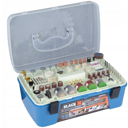 SCULESCU.RO Masina de frezat si gravat BLACK-SQUARE PORTONERO B42652, 222 accesorii, 170W, 32500RPM, POZA 7