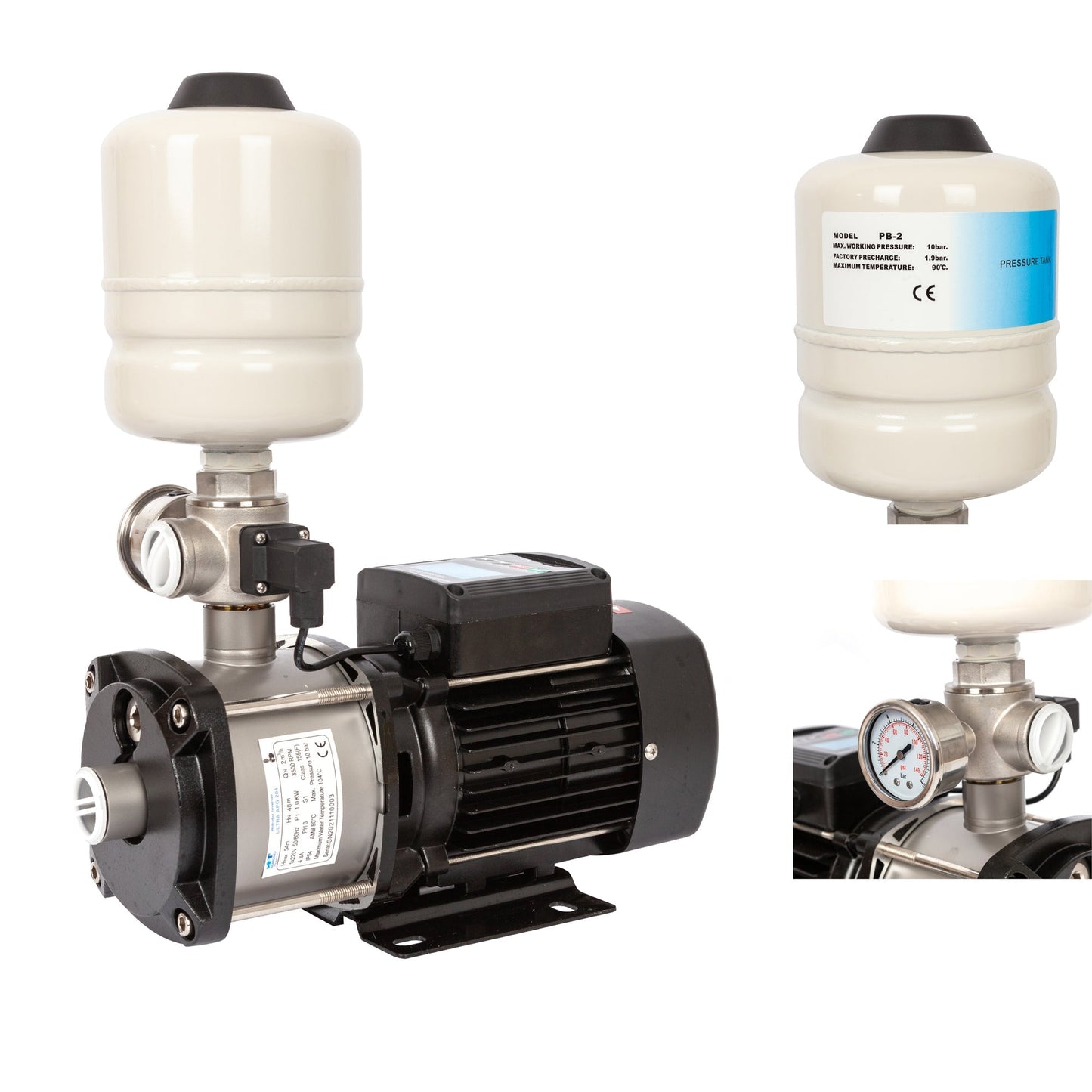 SCULESCU.RO Mini hidrofor AquaTechnica, 8L, 1 Kw, 33.3l/min, H refulare 54m, POZA 1