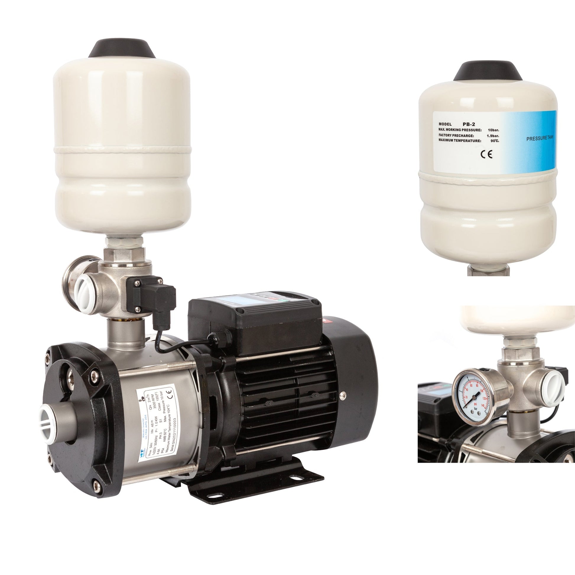 SCULESCU.RO Mini hidrofor AquaTechnica, 8L, 1 Kw, 33.3l/min, H refulare 54m, POZA 1