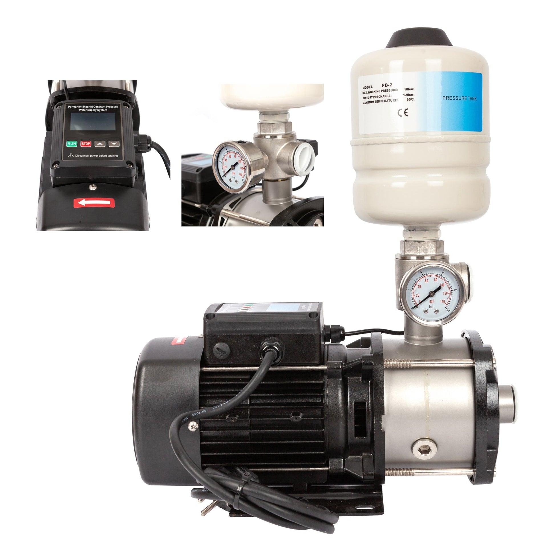 SCULESCU.RO Mini hidrofor AquaTechnica, 8L, 1 Kw, 33.3l/min, H refulare 54m, POZA 2