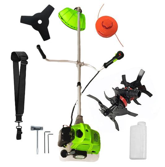 SCULESCU.RO Motocoasa pe benzina ALFA 7* PROFESSIONAL, Accesorii si 1xDisc Stea, 8CP, VERDE, PLUS CULTIVATOR PROFI, POZA 1