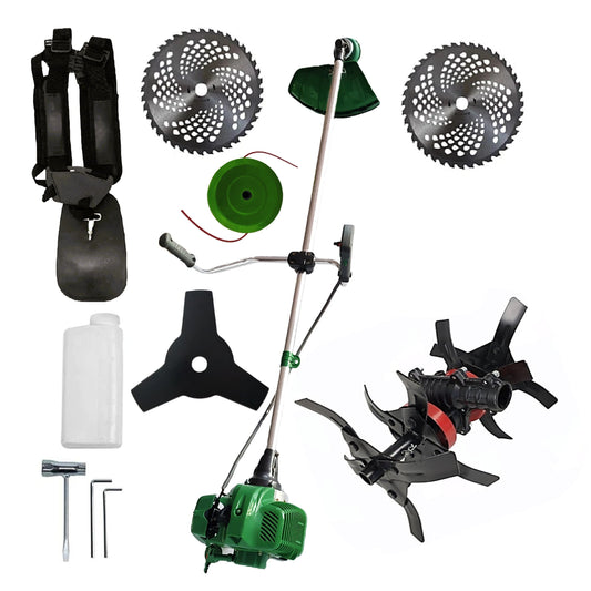 SCULESCU.RO Motocositoarea FERMIERULUI-GOSPODAR, 2xDiscuri Vidia, 1xDisc Stea, 52cc, VERDE-6CP, PLUS CULTIVATOR PROFI, POZA 1