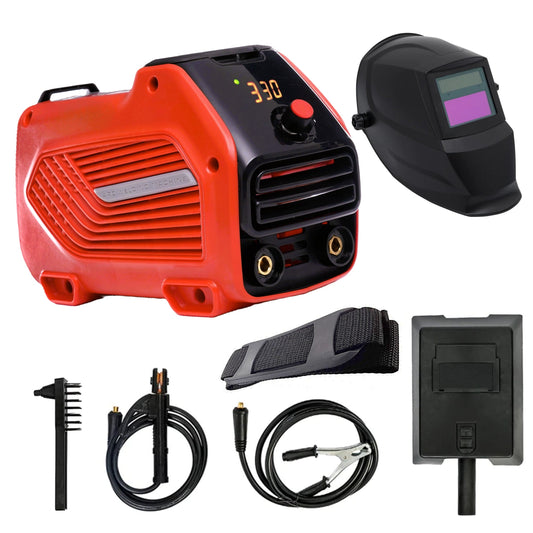 SET Aparat de sudura DEZMAN 330S, MMA 330A, Tehnologie HOT-START, + Masca Sudura Automata (RED-1869)