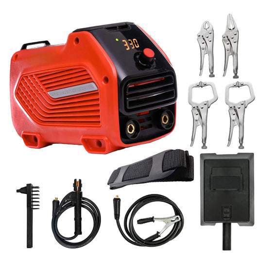 SET Aparat de sudura DEZMAN 330S, MMA 330A, plus 4 CLEME PRINDERE-FIXARE DE SUDURA (RED-1869)