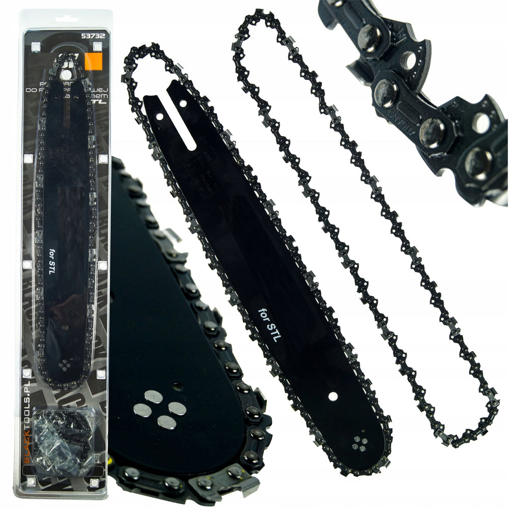 SCULESCU.RO Set lama + 2 lanturi drujba, BLACK-SQUARE PORTONERO B53735, Lama 38cm, Pas lant 0.325", Nr.zale 64, POZA 1