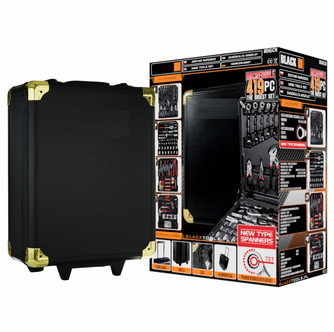 SCULESCU.RO Trusa scule BLACK-SQUARE PORTONERO B18601, 419 bucati, valiza de transport inclusa, POZA 7