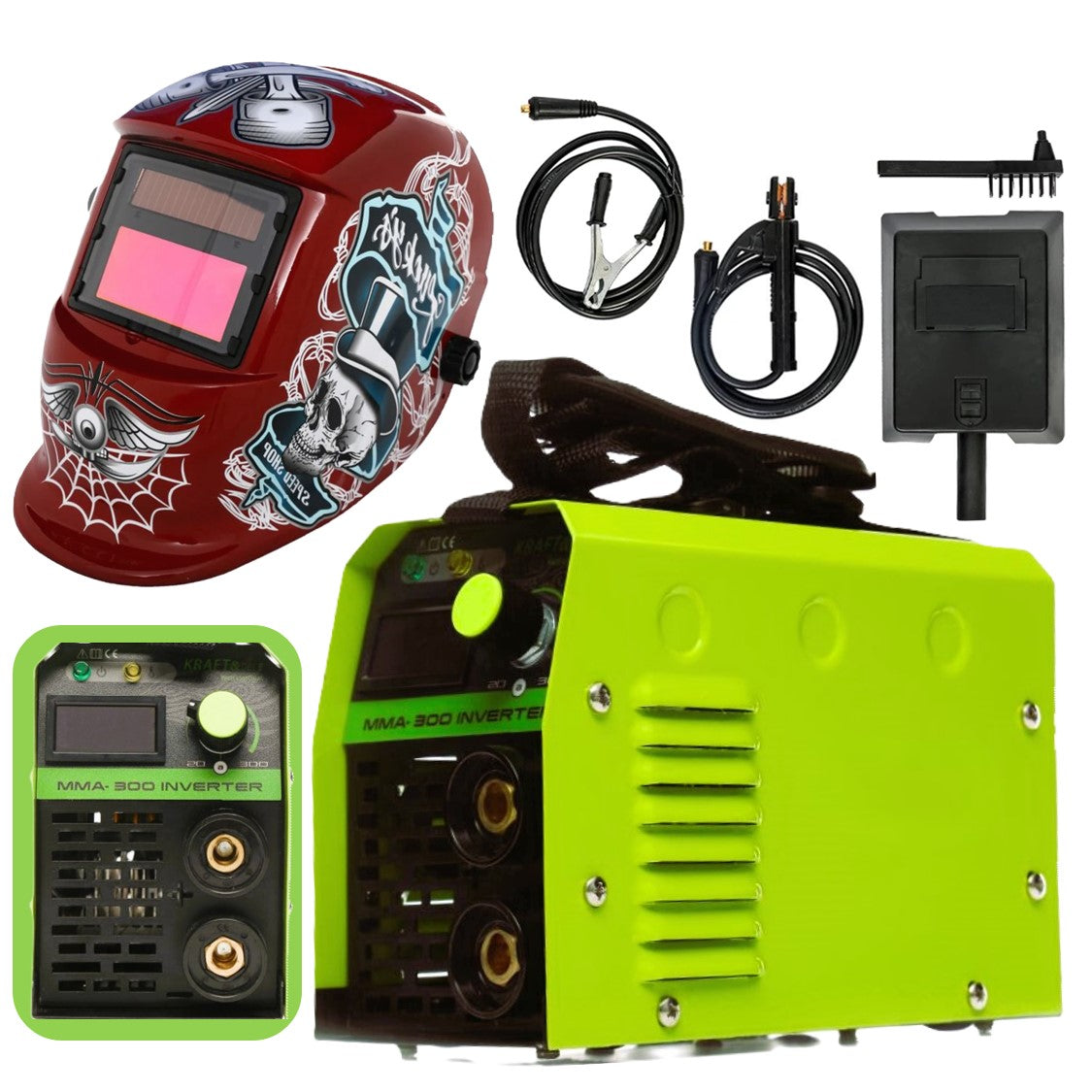 SET WeldEXPERT SUDURA CU ELECTROD, Aparat Sudura Invertor MMA-300A + Masca Automata Personalizata S (1862-883)