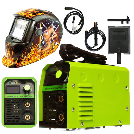 SET WeldEXPERT SUDURA CU ELECTROD, Aparat Sudura Invertor MMA-300A + Masca Automata Personalizata H-F (1862-881)