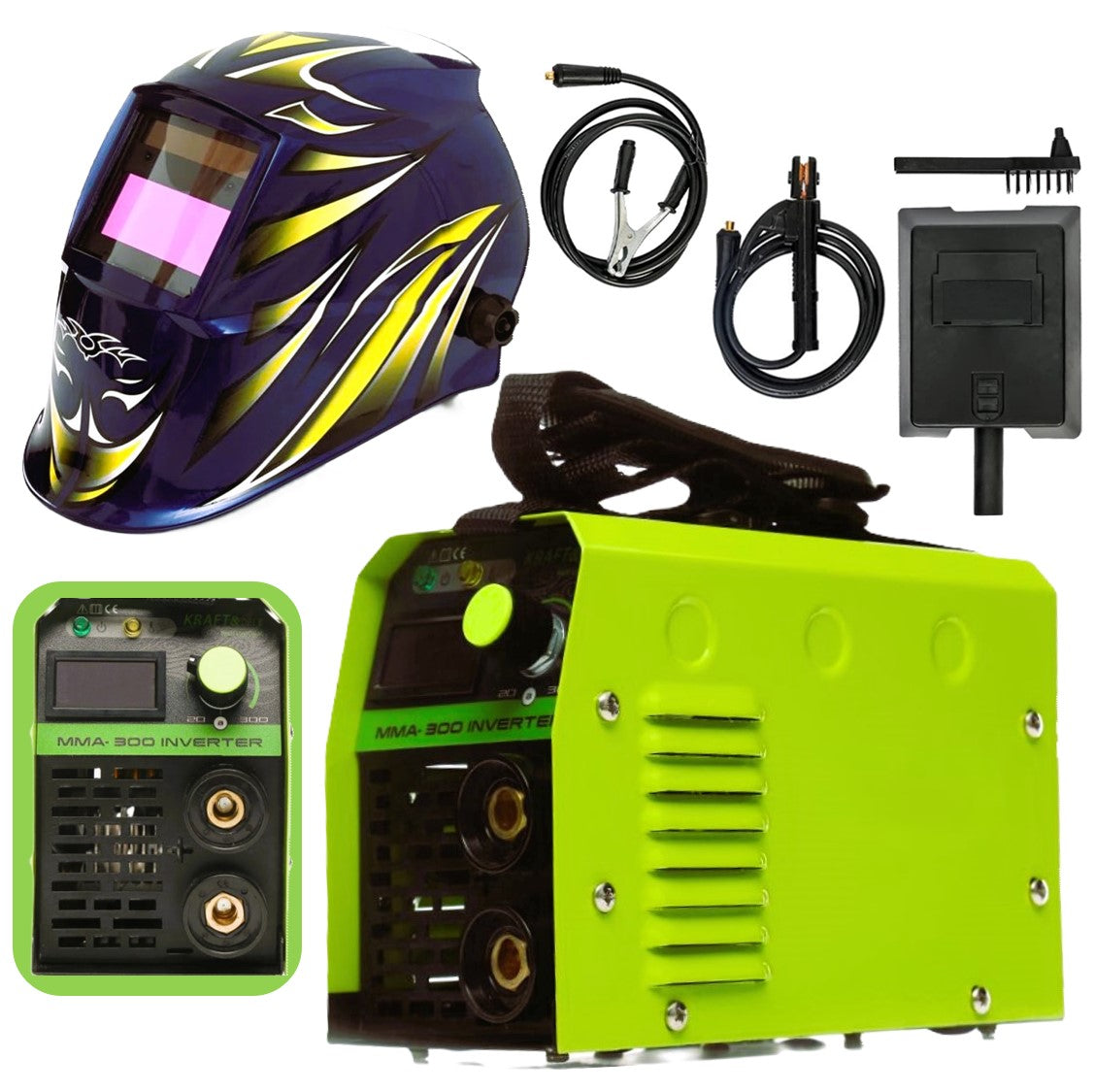 SET WeldEXPERT SUDURA CU ELECTROD, Aparat Sudura Invertor MMA-300A + Masca Automata Personalizata T (1862-1893)